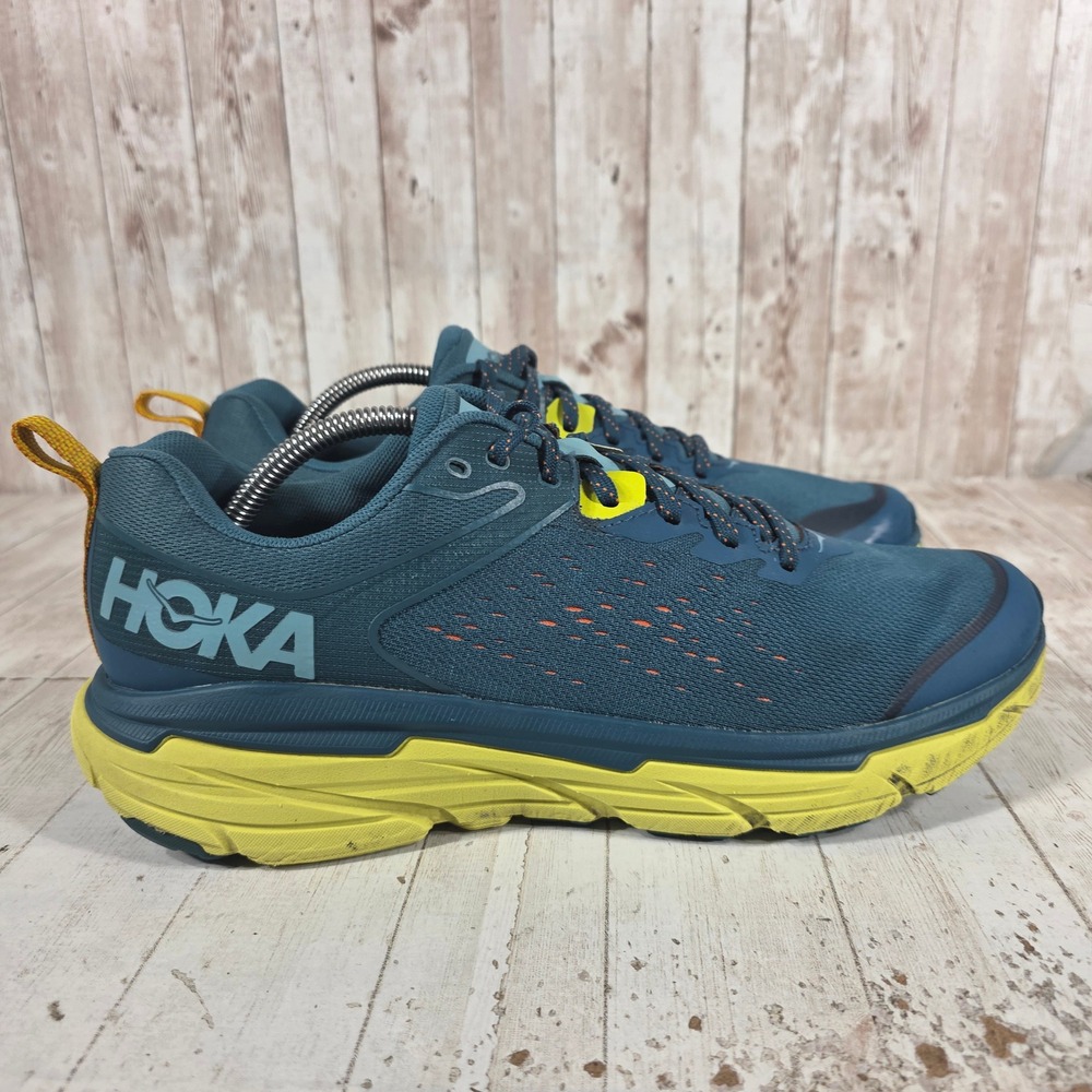 Hoka One One Challenger ATR 6 Mens 10.5D Trail Running Shoes Blue Yellow 1106510